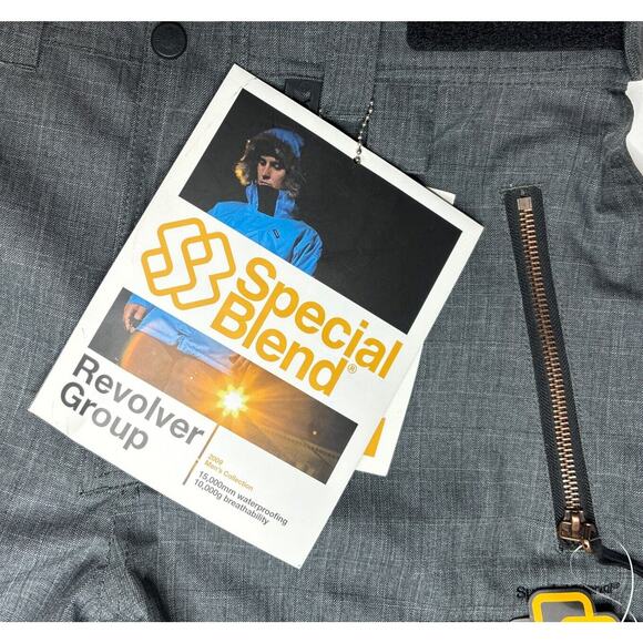 Special Blend Revolver 15K Ski Snowboarding Pants Men XS Crosshatch Denim NWT! - Picture 5 of 12